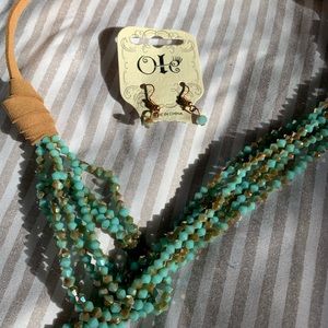 Turquoise necklace and earrings